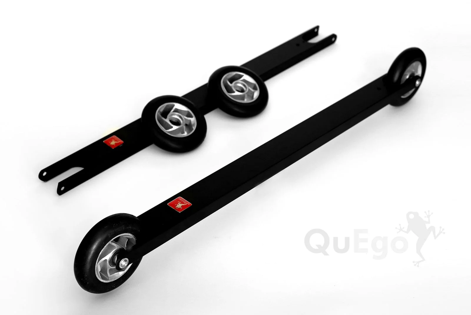 Rollerski with skate wheel for wet road